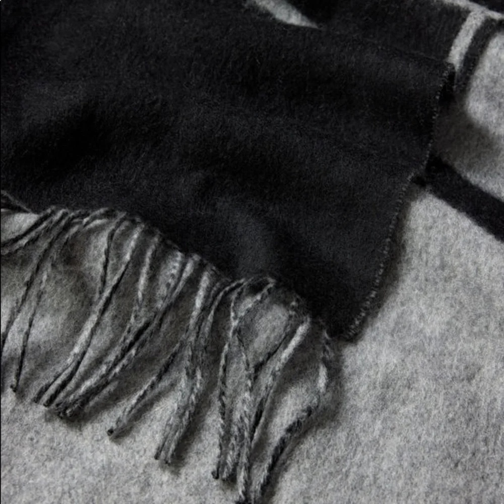 All Saints Reversible Black Max Wool Scarf